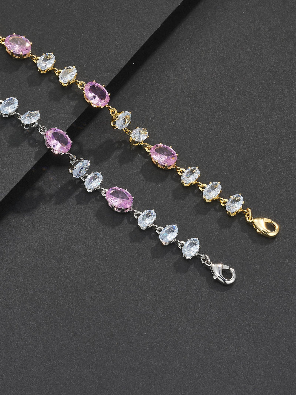 Pink Oval Gemstone Bracelet