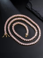 4mm Pink CZ Tennis Chain