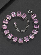 9mm Pink Baguette Bracelet