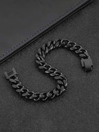 10MM Black Cuban Link Bracelet