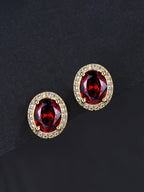 Iced Ruby Stud Earrings