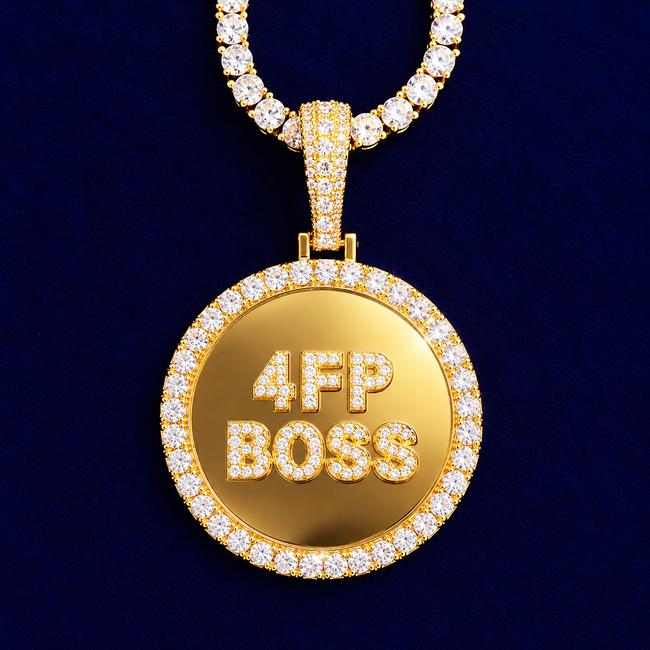 Custom Iced Out Letter Halo Medallion Pendant Hover Image