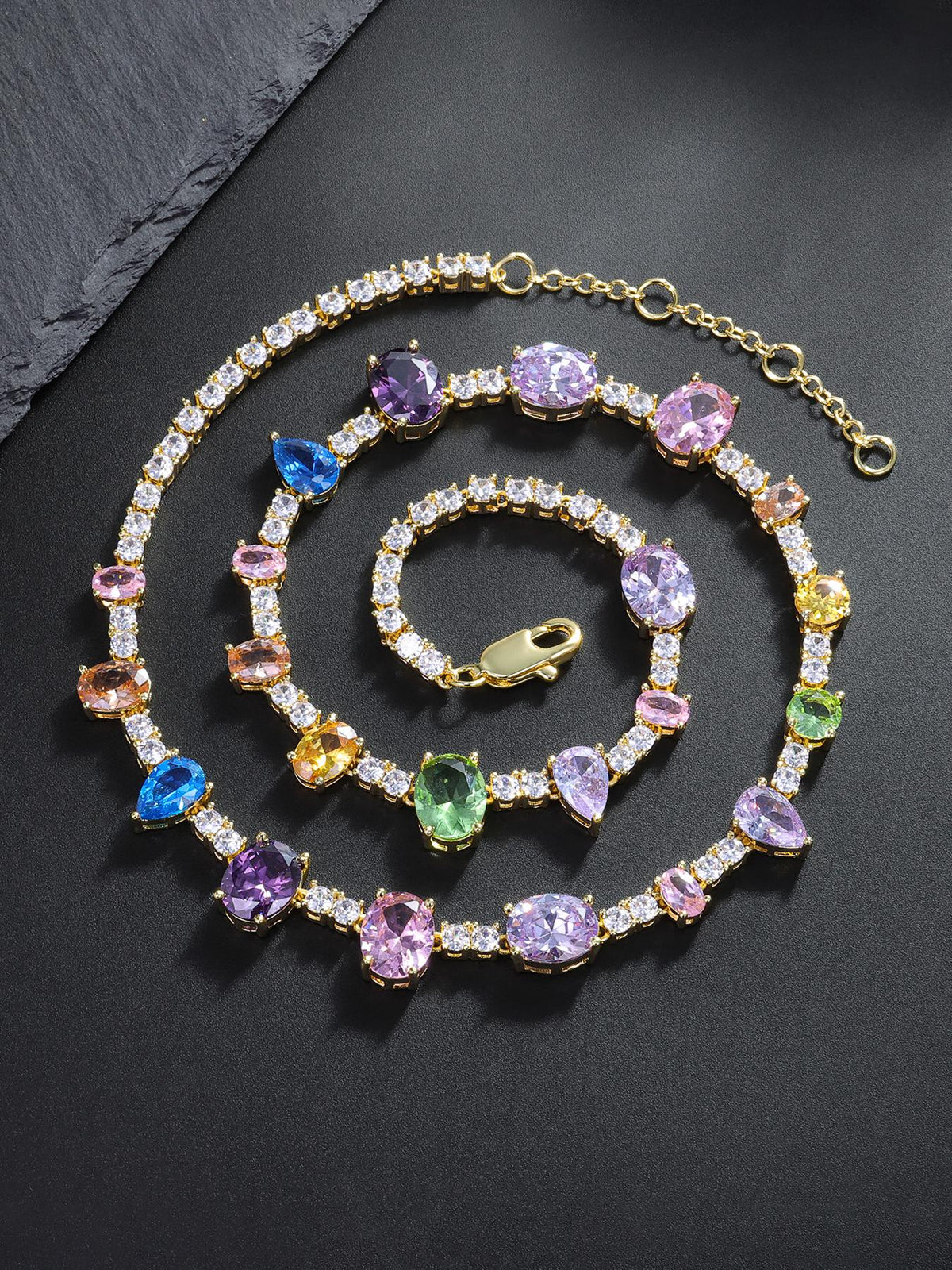 10mm Colored Stone Tennis Chain