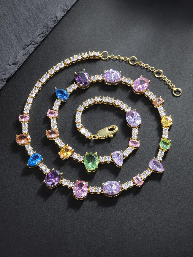 10mm Colored Stone Tennis Chain Main Image