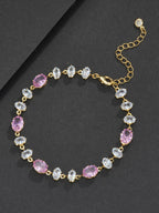 Pink Oval Gemstone Bracelet