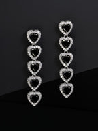 Iced Heart Drop Earrings