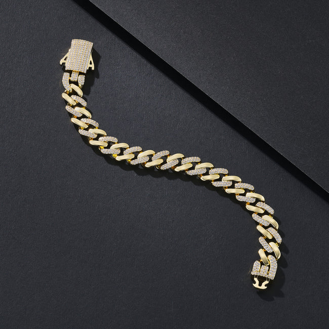 10mm Sleek Plain Miami Cuban Bracelet Main Image