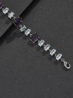 Purple Square-Cut Hip-Hop Bracelet