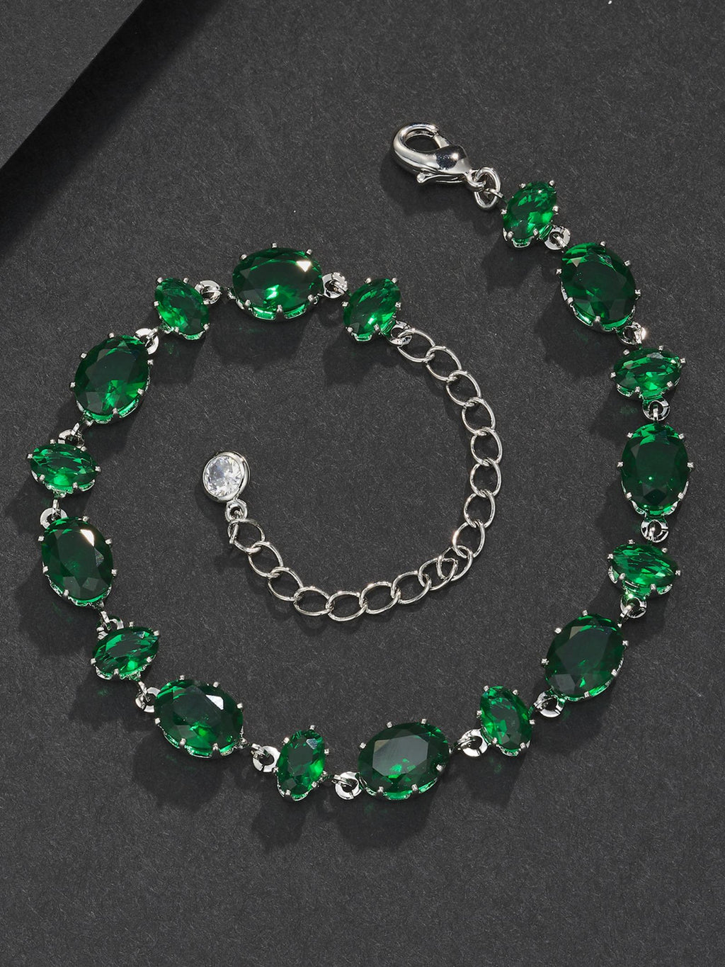 Green Oval Gemstone Bracelet