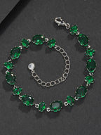 Green Oval Gemstone Bracelet