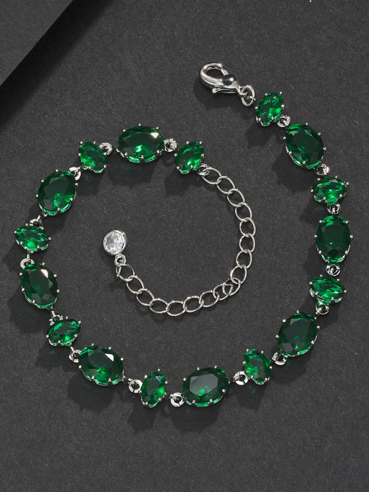 Green Oval Gemstone Bracelet
