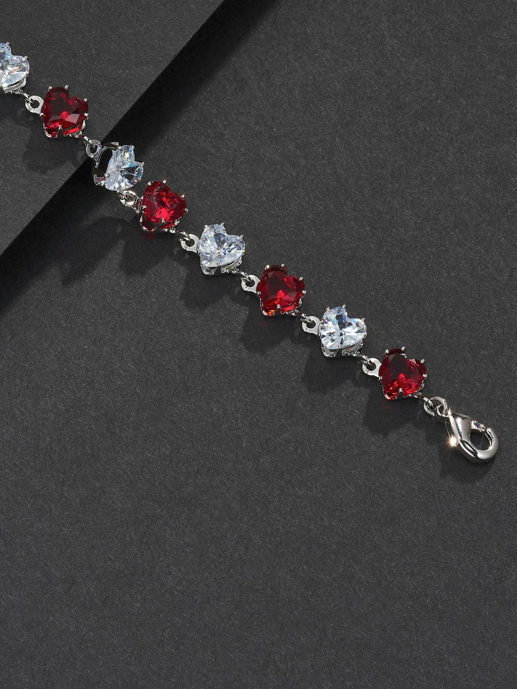Red Heart CZ Statement Bracelet