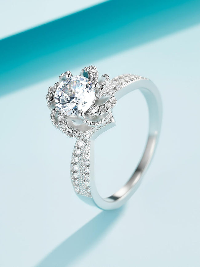 Flower CZ Statement Ring Hover Image