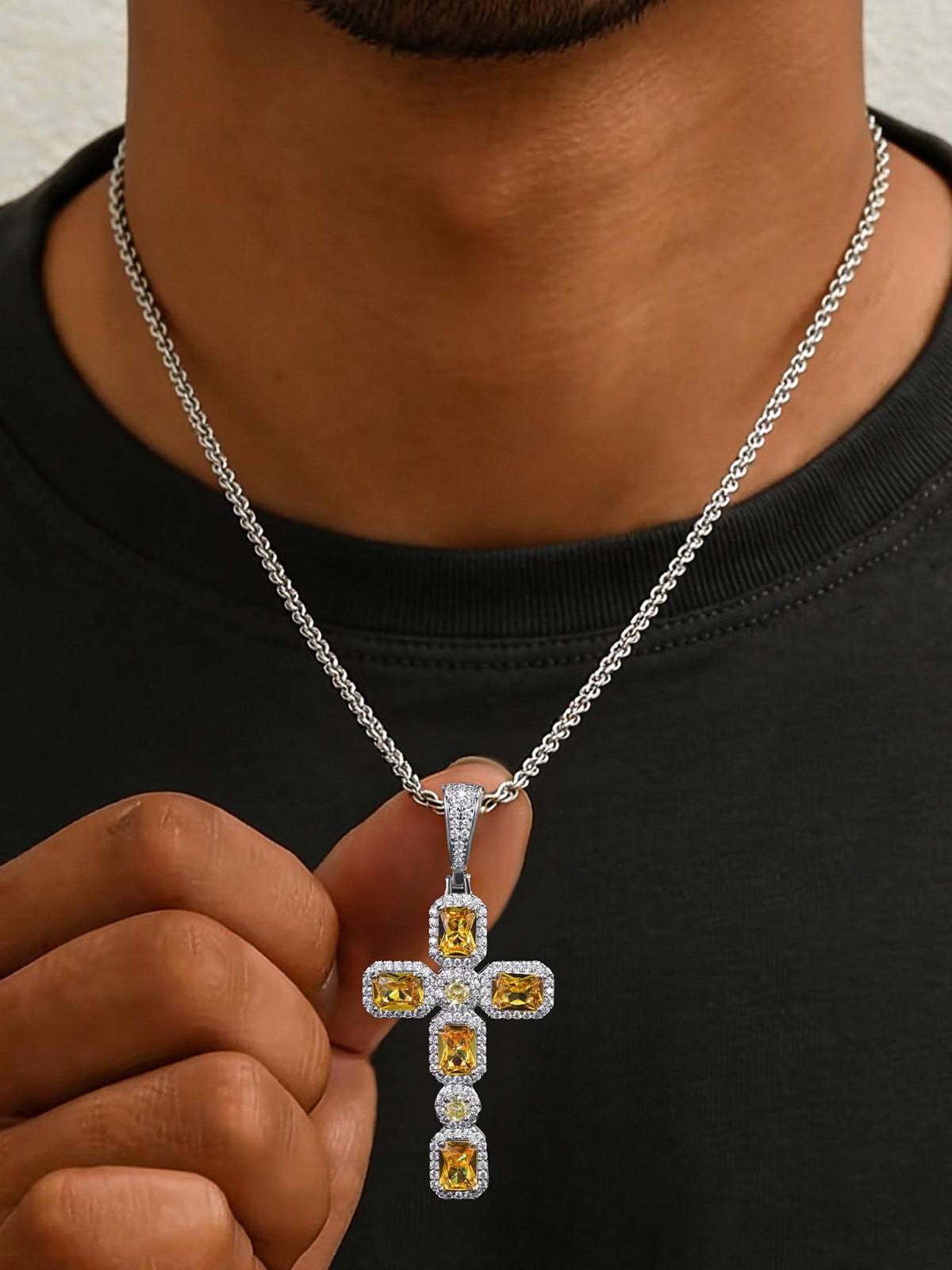 Sugar Cube Cross Pendant