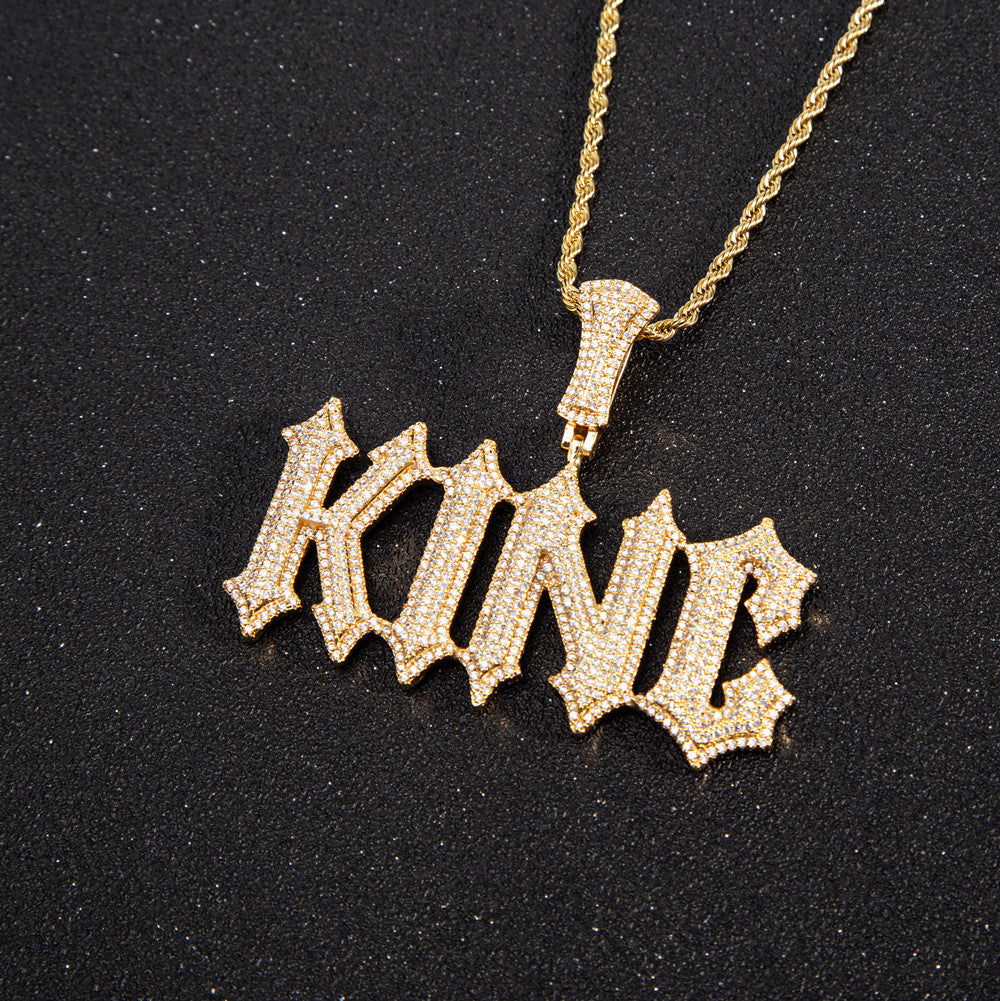 Custom Spiked Letter Cluster Pendant