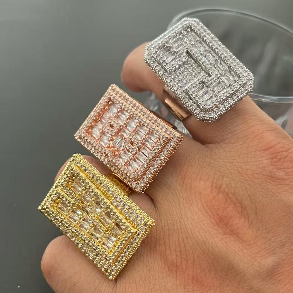 Custom Iced Out Letter Ring