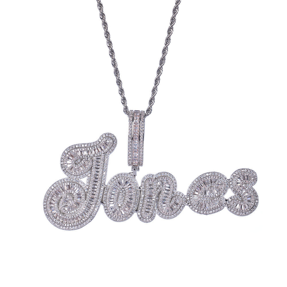 Custom Jala Iced Letter Pendant