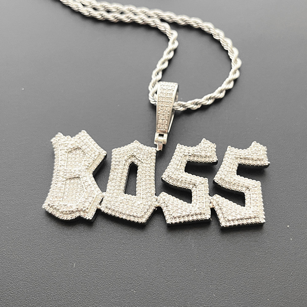 Custom Irregular Script Letter Pendant