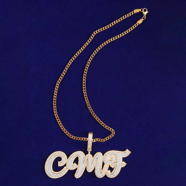 Custom Iced Out Connected Script Name Pendant Main Image
