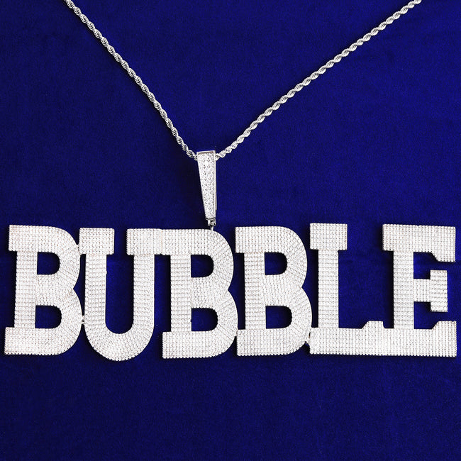 Custom Iced Out Bubble Letter Name Pendant Hover Image
