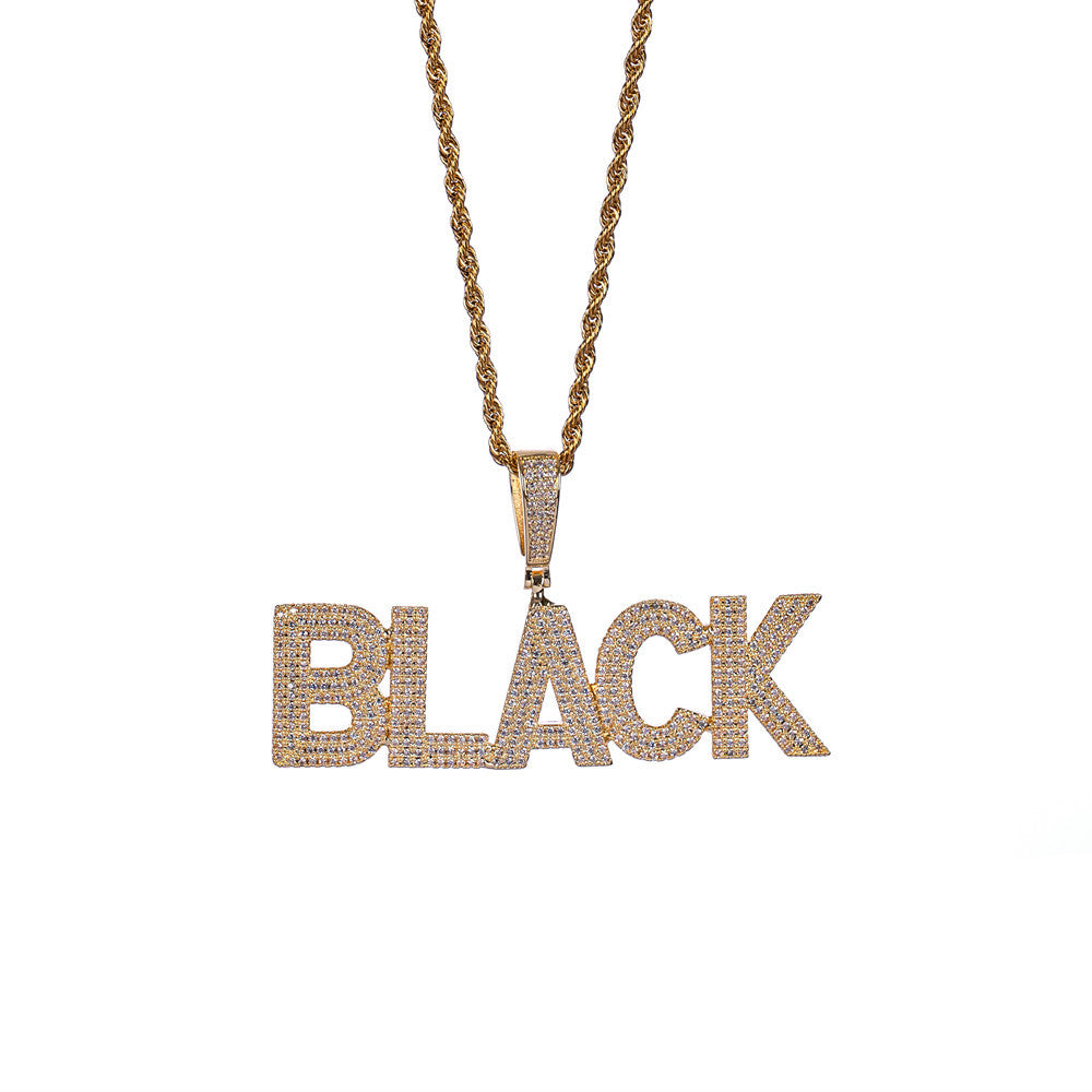 Custom Solid Iced Letter Cluster Pendant