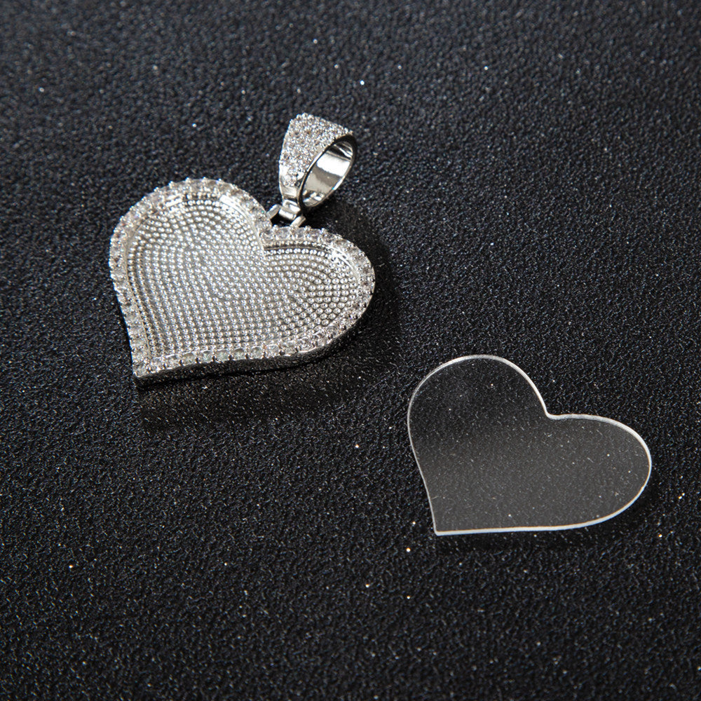 Custom Iced Out Heart Photo Locket