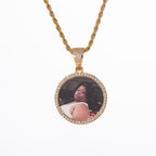 Round Memory Photo Locket Necklace