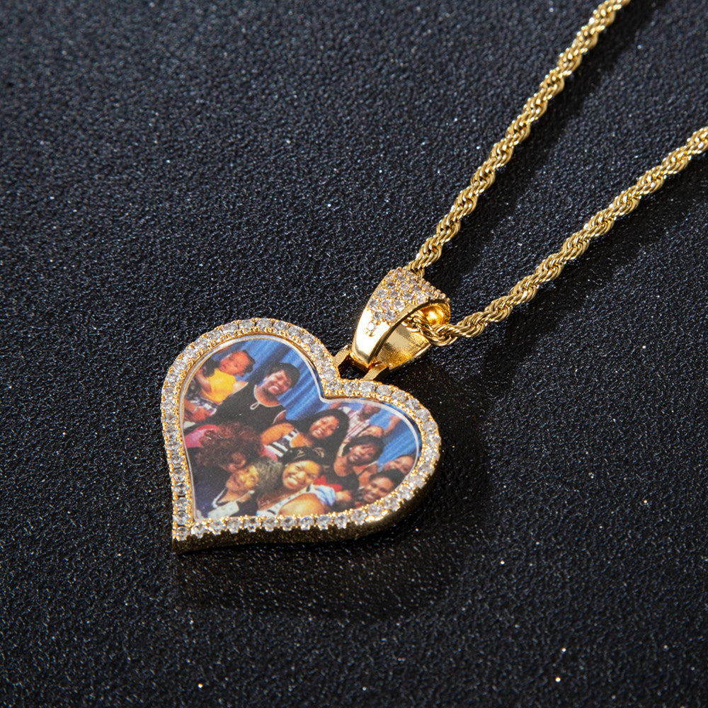 Custom Iced Out Heart Photo Locket