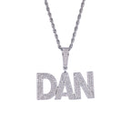 Custom Solid Iced Letter Cluster Pendant