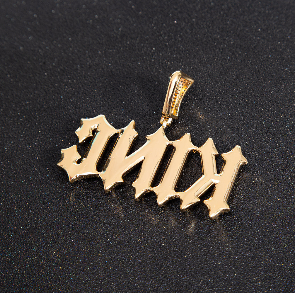 Custom Spiked Letter Cluster Pendant