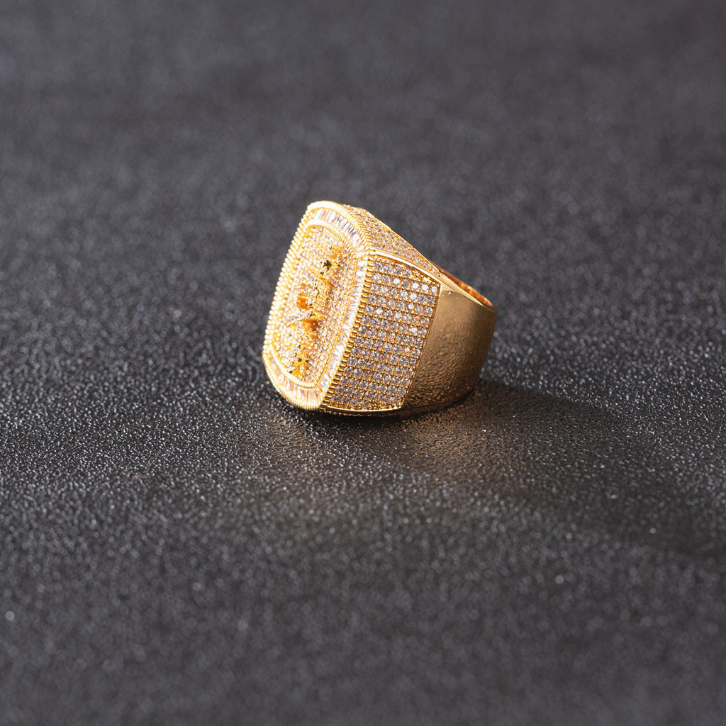 Custom Iced Out CZ Letter Ring