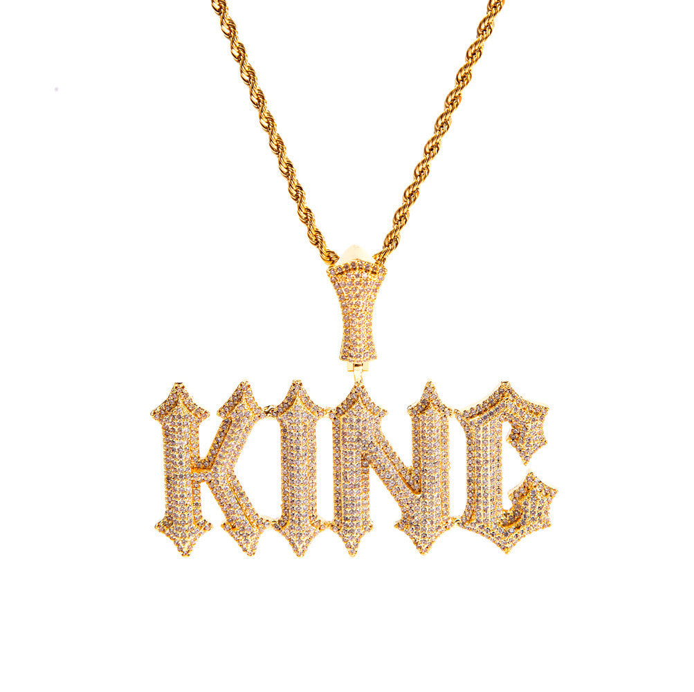 Custom Spiked Letter Cluster Pendant