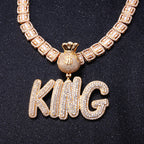 Custom Iced Bubble Letter & Number Pendant