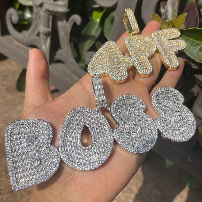 Custom Chunky Baguette Name Pendant Hover Image