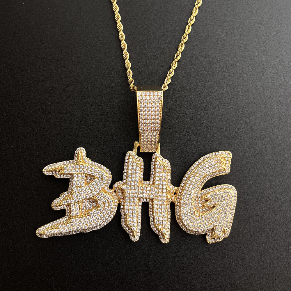 Custom Iced Teardrop Letter Pendant