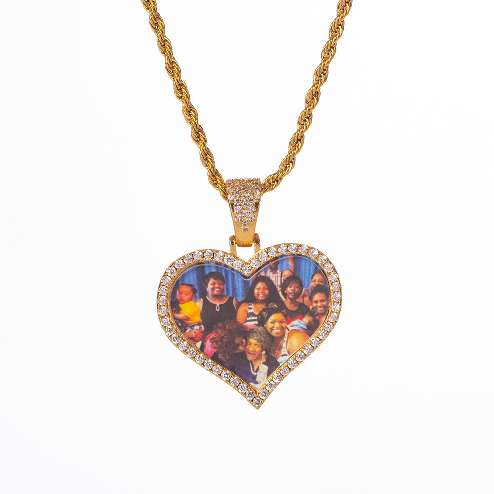 Custom Iced Out Heart Photo Locket