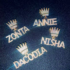 Custom Mini Iced Letter Crown Pendant