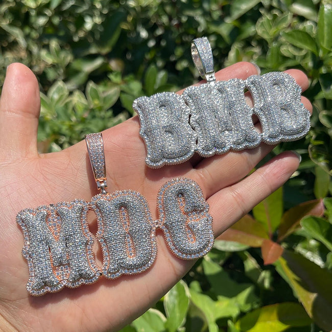 Custom Puffy Bubble Name Pendant Main Image