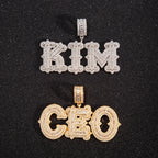 Custom Spiked Baguette Letter Pendant
