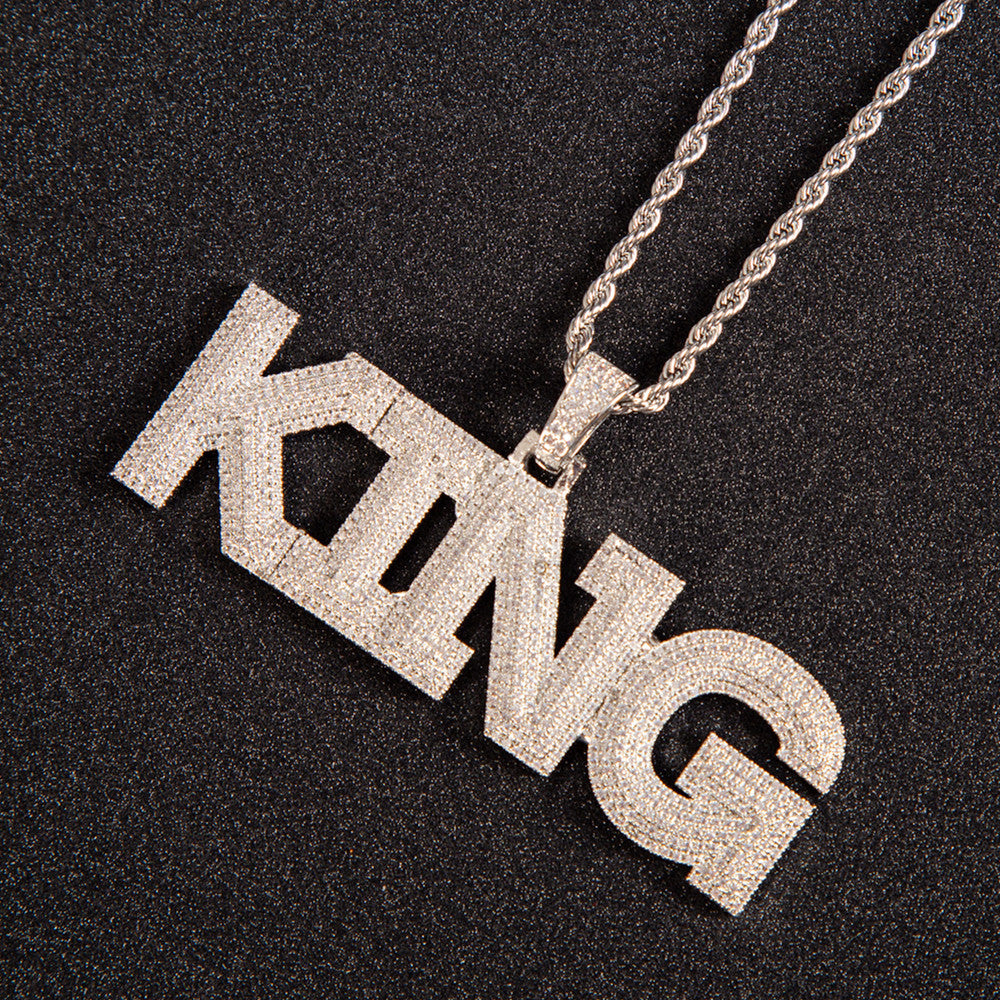 Custom Triple-Layer Iced Letter Pendant