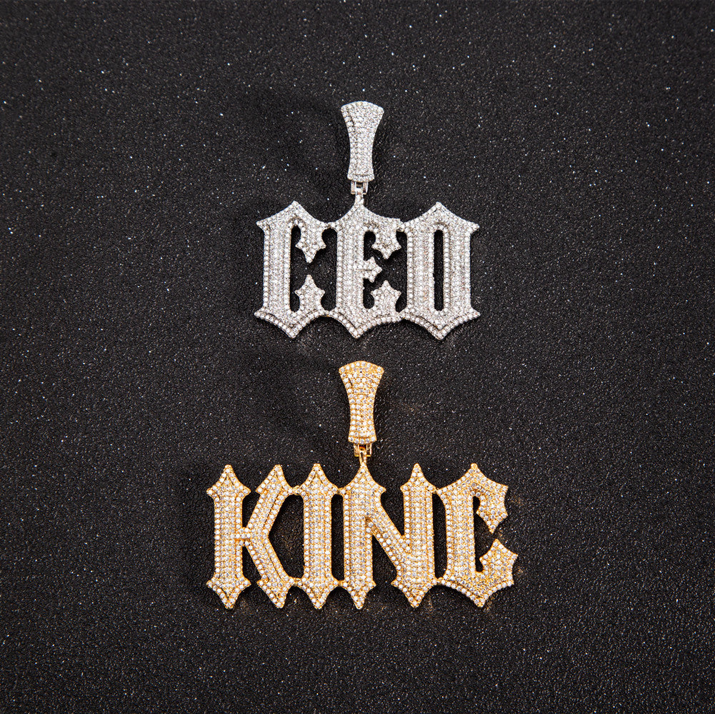 Custom Spiked Letter Cluster Pendant