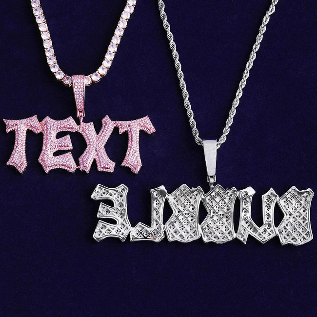 Spiky Iced Custom Name Pendant Main Image