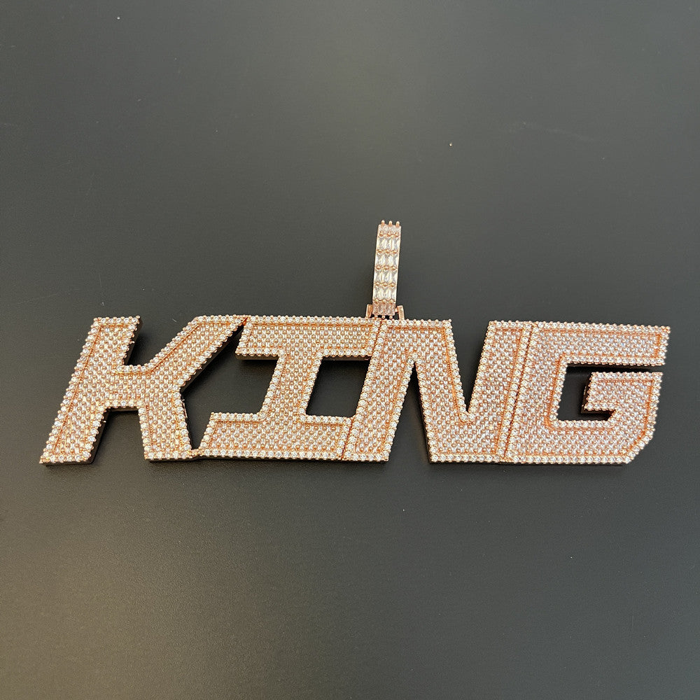 Custom Baguette Iced Letter Pendant