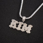 Custom Spiked Baguette Letter Pendant