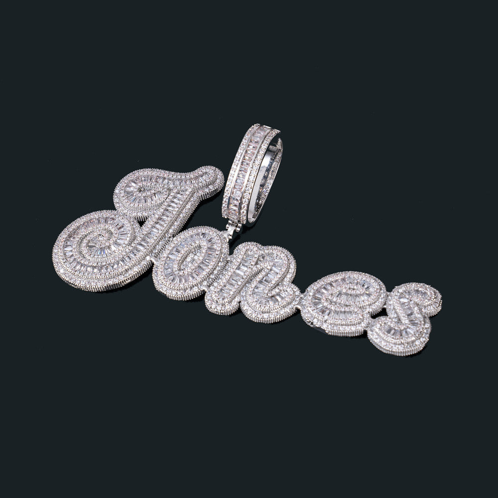 Custom Jala Iced Letter Pendant