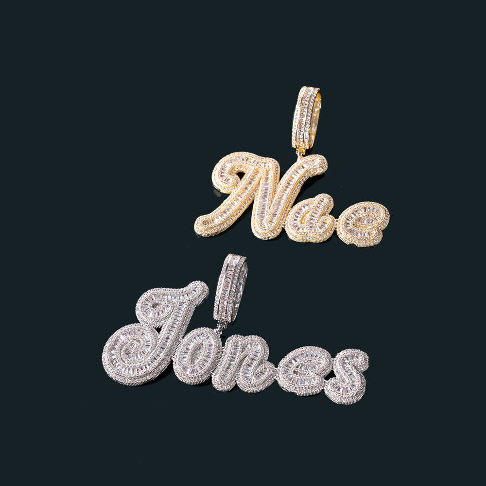 Custom Jala Iced Letter Pendant