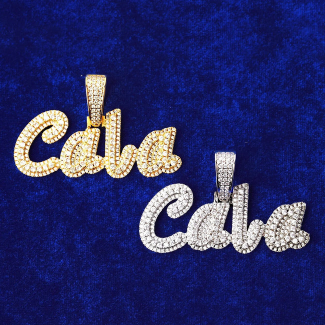 Custom Iced Out Cursive Name Pendant Main Image