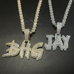 Custom Iced Teardrop Letter Pendant