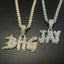 Custom Iced Teardrop Letter Pendant
