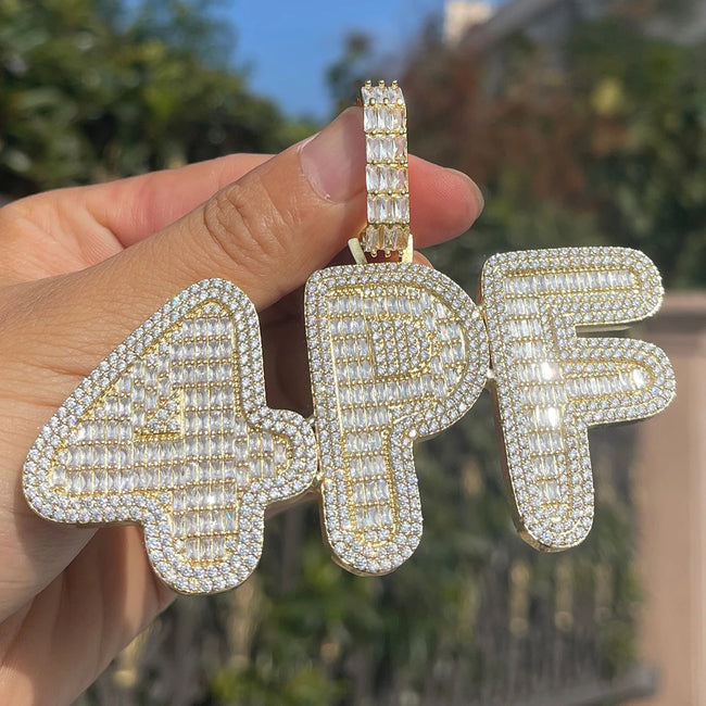 Custom Chunky Baguette Name Pendant Main Image